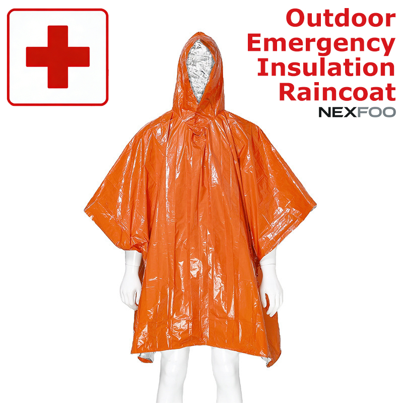 Emergency Poncho Rain - Multifunktionaler Notfall-Regenponcho Lang Verdickt Reflektierend Wasserdicht